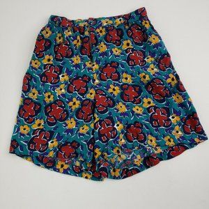 Vintage AJ Brandon Floral Colorful Hi Rise Shorts